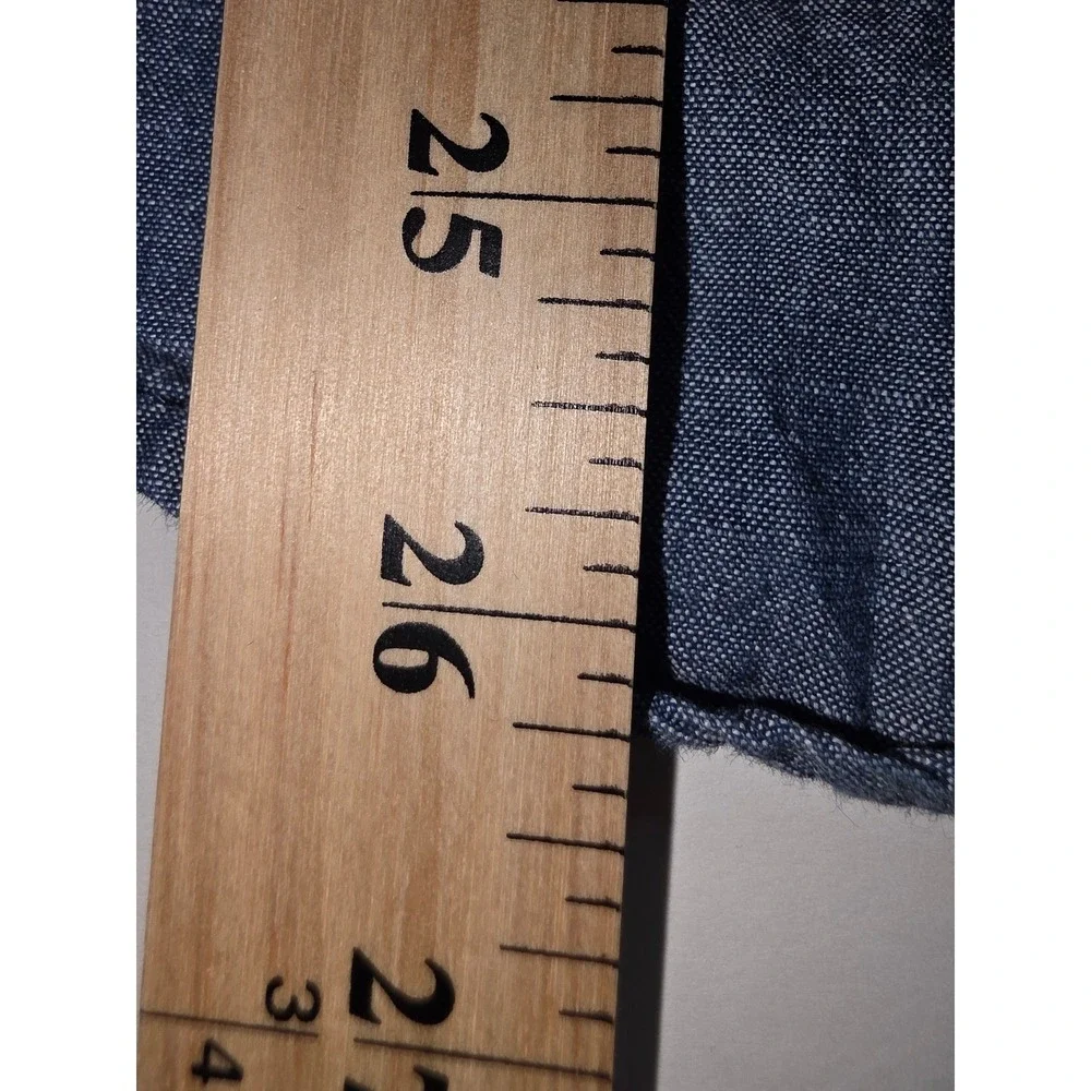 Lands' End Classic Chambray Shirt Womens 18W Blue 1Long Sleeve Cotton Button Up - Picture 7 of 7